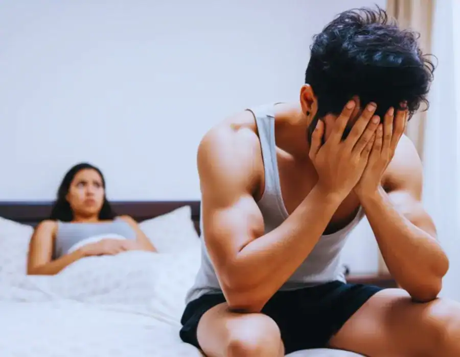 Image of upset man in need of erectile dysfunction treatment Sunbury